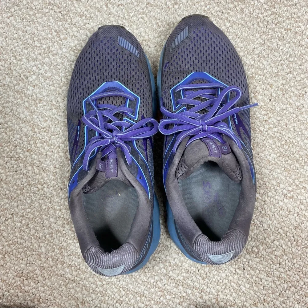 Brooks  Ghost 12 Gray Blue Purple Running Shoes - Image 8
