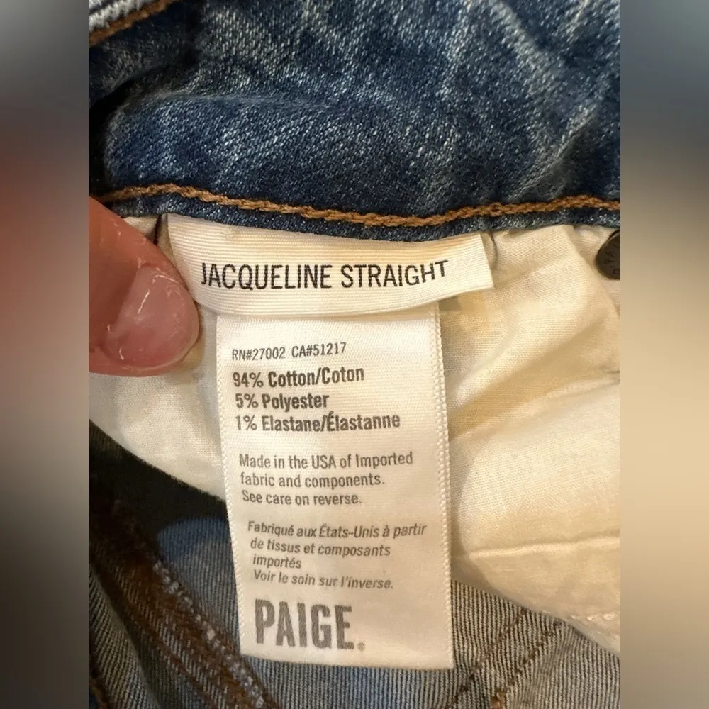 PAIGE jacqueline straight bex embellished cropped ankle jeans size 27 - Image 7