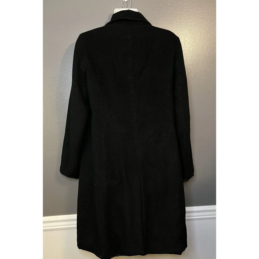 Jones New York Collection Coat Womens 10 Black Wool Cashmere Blend Classic Lined - Image 6