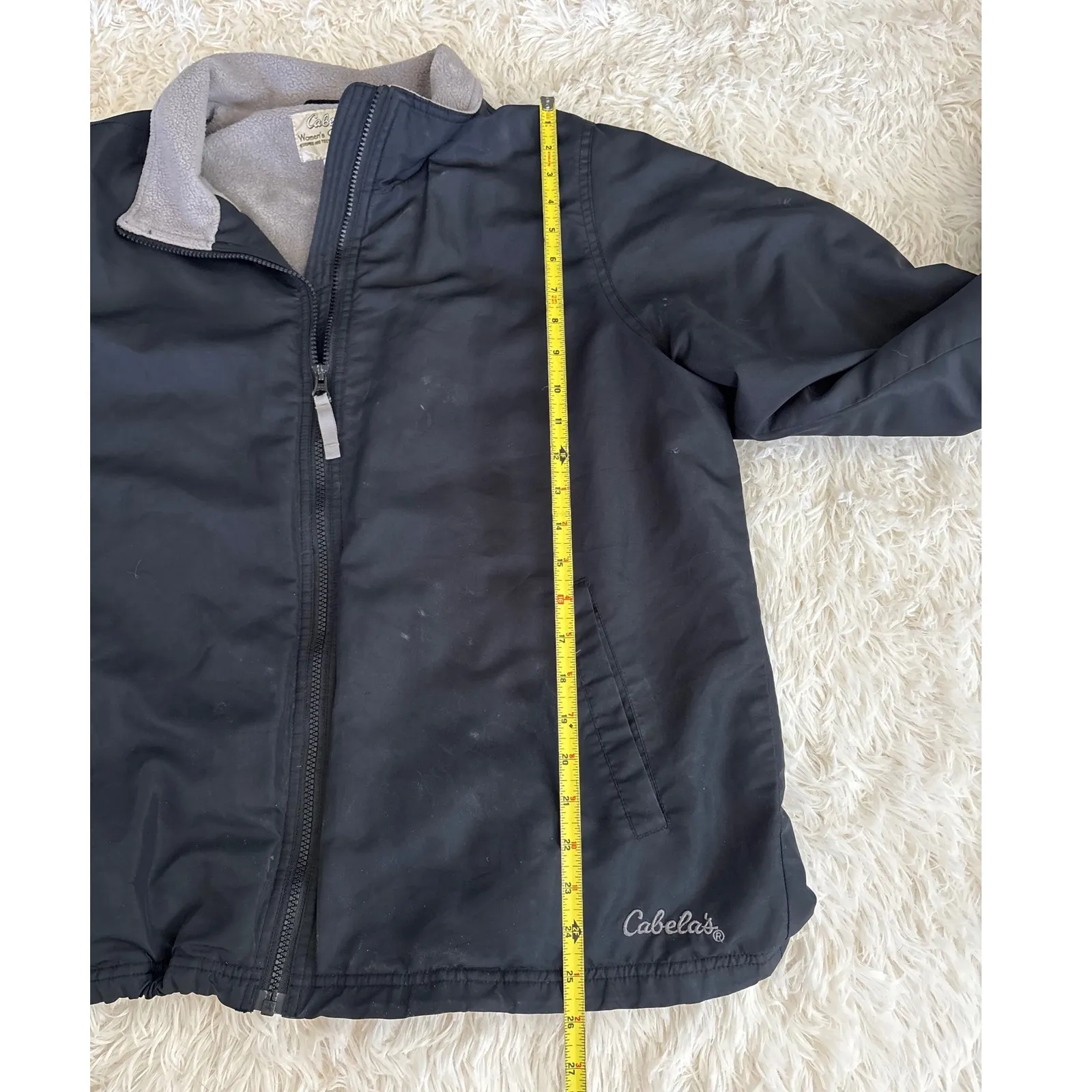 Cabelas Womens Black Outdoor Full Zip Fleece Lined‎ Jacket XL - Image 6