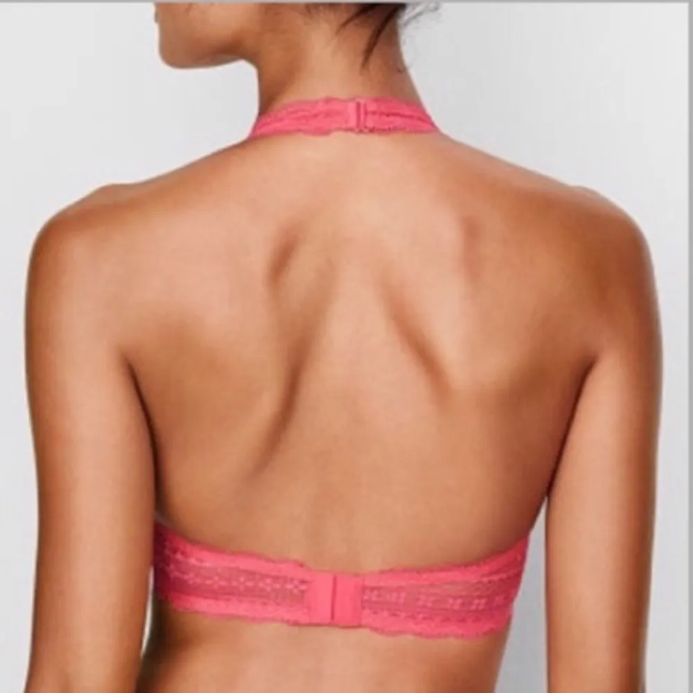 Victoria's Secret Small Pink Lace Longline Halter Bra Bralette - Image 5