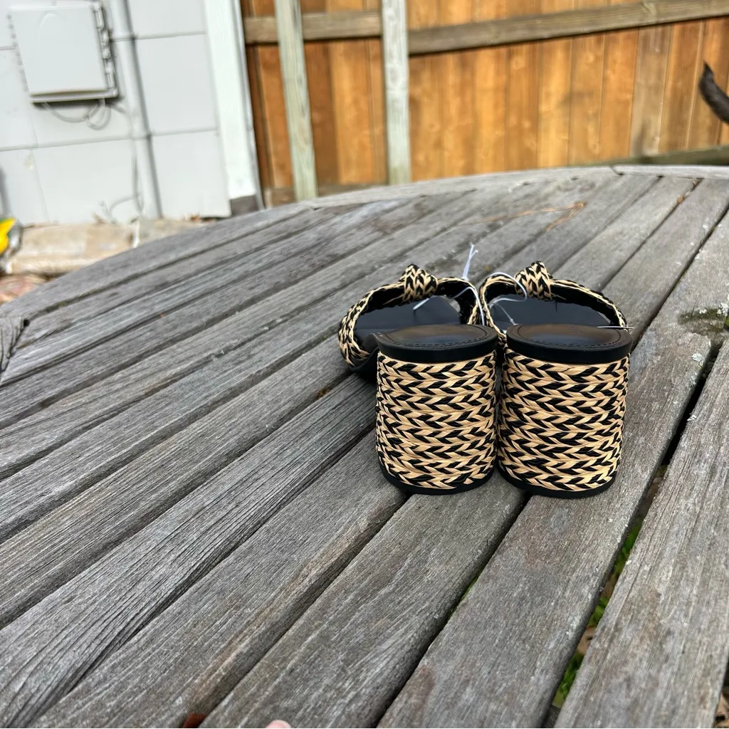 universal Thread Womens Aaliyah Raffia Strappy Knot Sandal Heels Black 8.5 - Image 5