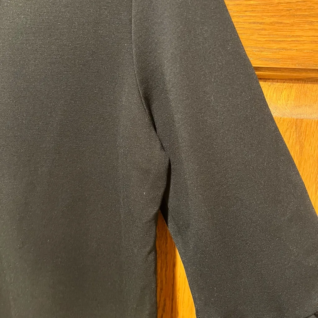 J. McLaughlin Keaton Classic Ponte Knit Black Long Sleeve Blouse - Size Small - Image 4