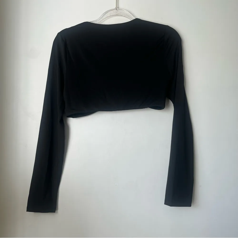 Beccy Black Cropped Cut Out Long Sleeve Top 8 - Image 9