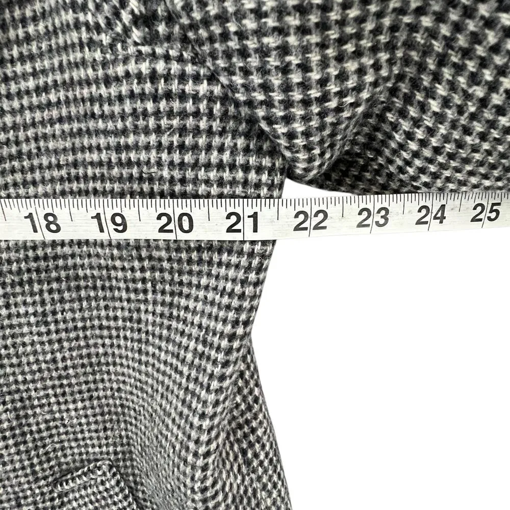 Vintage Union Made Peacoat 16 Black White Houndstooth Double Breasted Jacket - Image 9