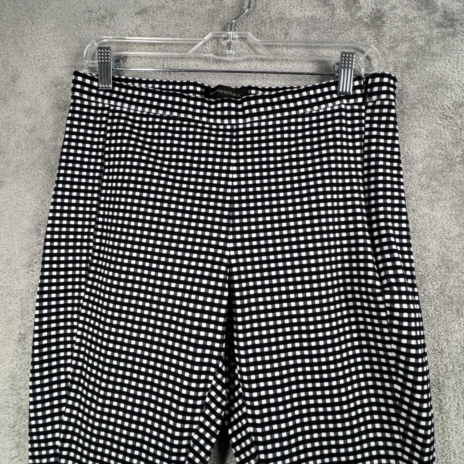 Banana Republic‎ Gingham Check Pants Black White Slim Ankle Trousers Womens 10 - Image 4