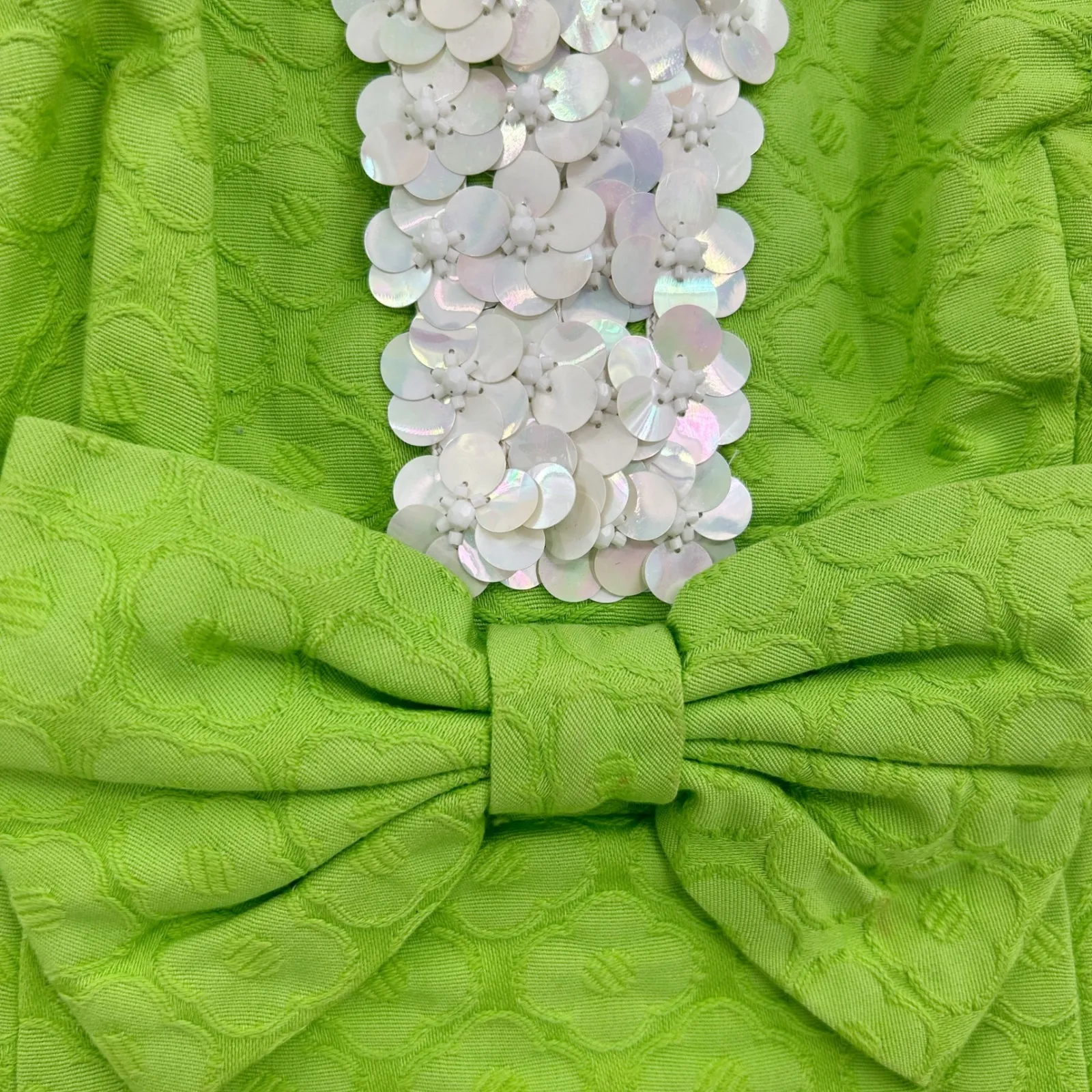 Trina Turk Womens Sequin Bow Fit and Flare Statement Dress Size‎ 4 Brat Green - Image 4