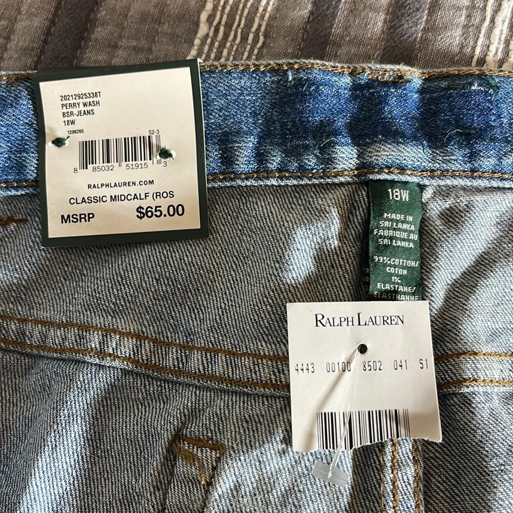 Women's LRL Lauren Jeans Co Ralph Lauren Classic Mid-Calf Crop Stretch Jeans 16W - Image 7