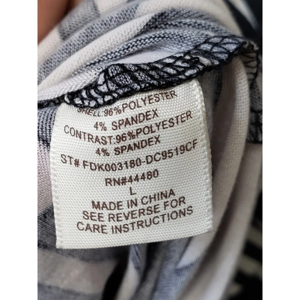 Love Fire Long Maxi Dress Womens L White Black Polyester Long Sleeve Scoop Neck - Image 6