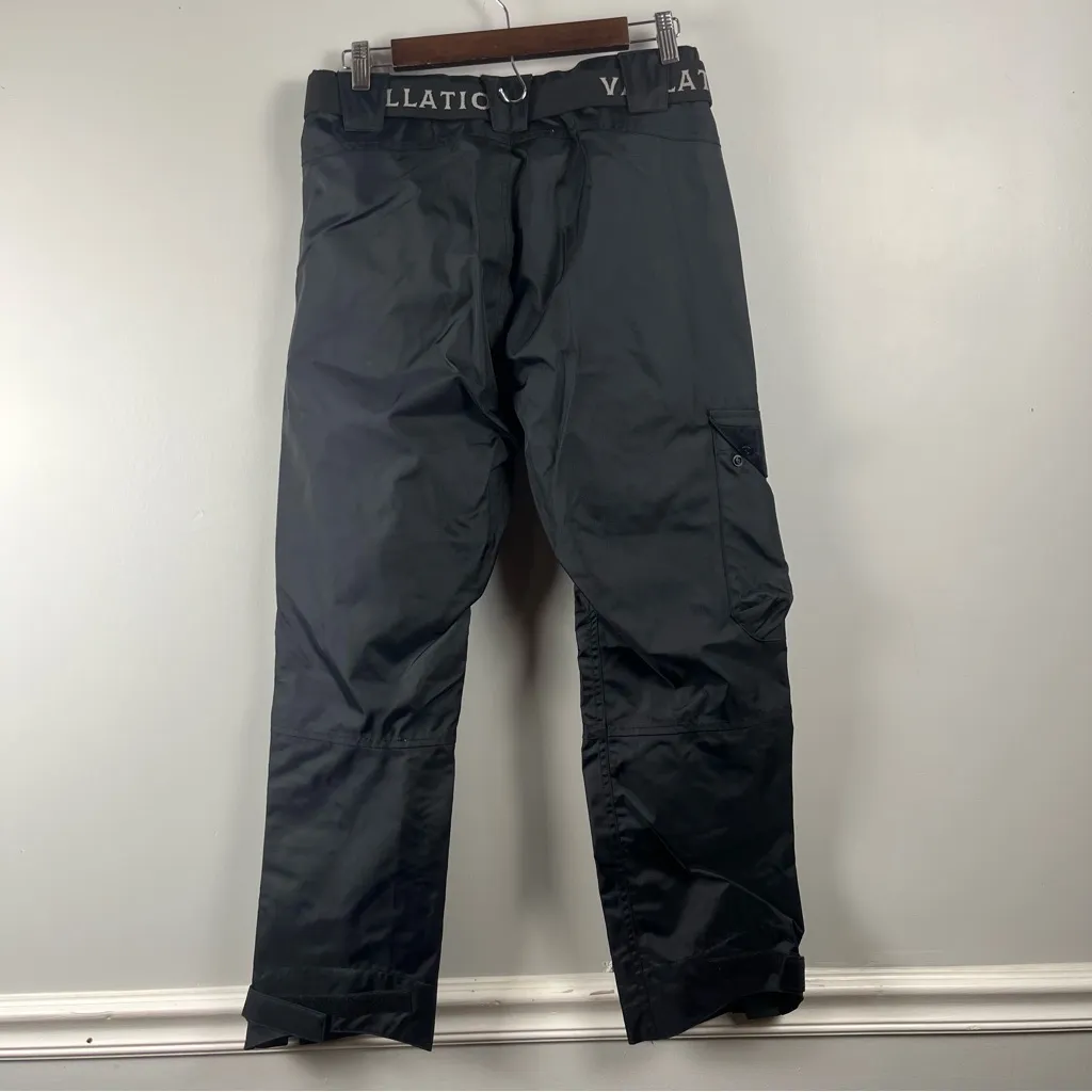 VALLATION OUTERWEAR DARK RAIN WATERPROOF PANTS women’s size small Black - Image 6