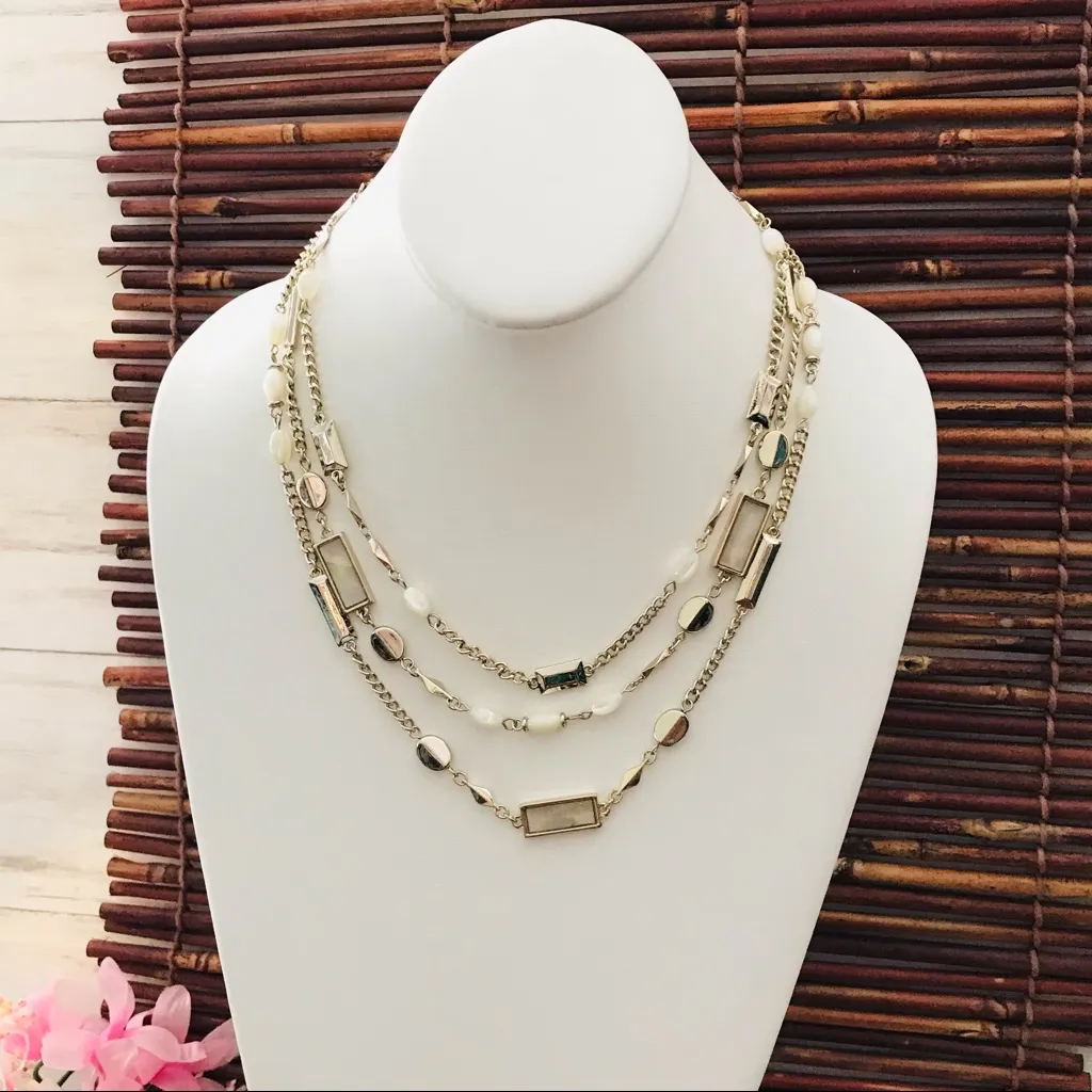 Three Strand White House Black Market Necklace - Image 2