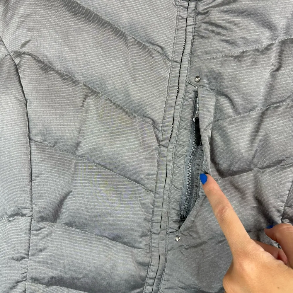 Eddie Bauer Goose Down Puffer Jacket Silver Grey Womens Sz Medium - Image 6