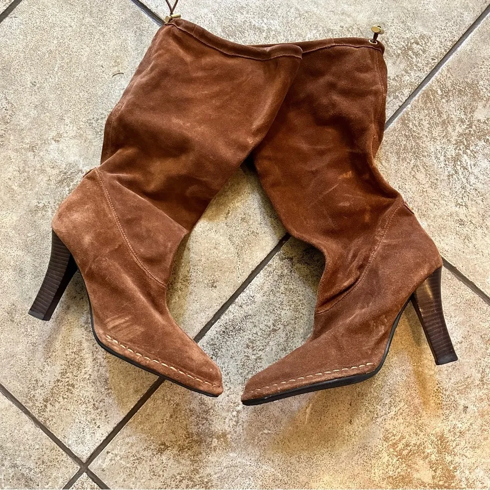 Hot in Hollywood suede slouch boots can be worn two ways NWOT Brown Size 9 - Image 7
