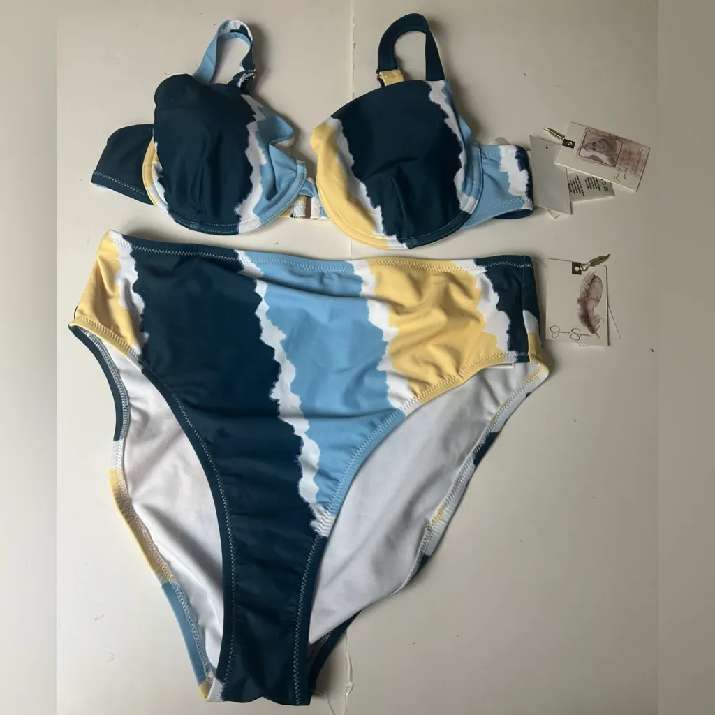 Jessica Simpson Women’s Smooth Sailing Bikini Set Sol Multi NWT - Image 6