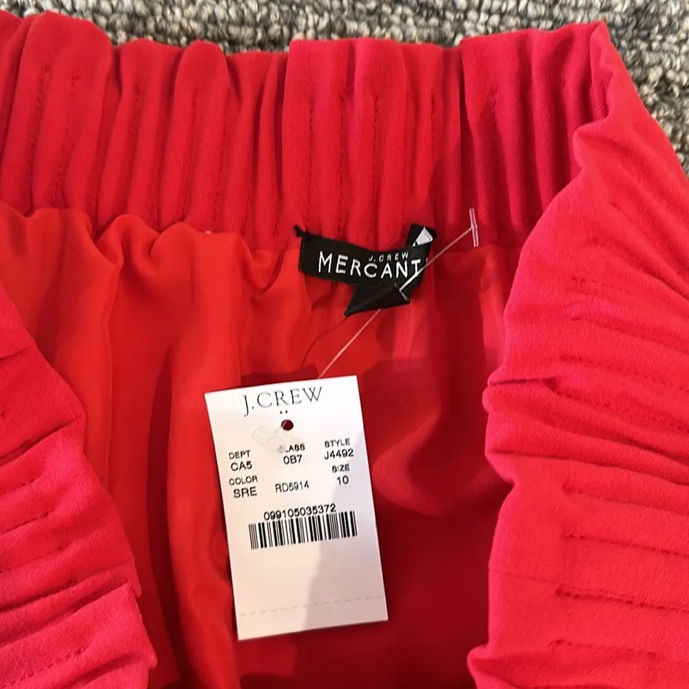 NWT JCrew Factory Red Elastic Waist Skirt With Pockets Sz 10 - Image 2