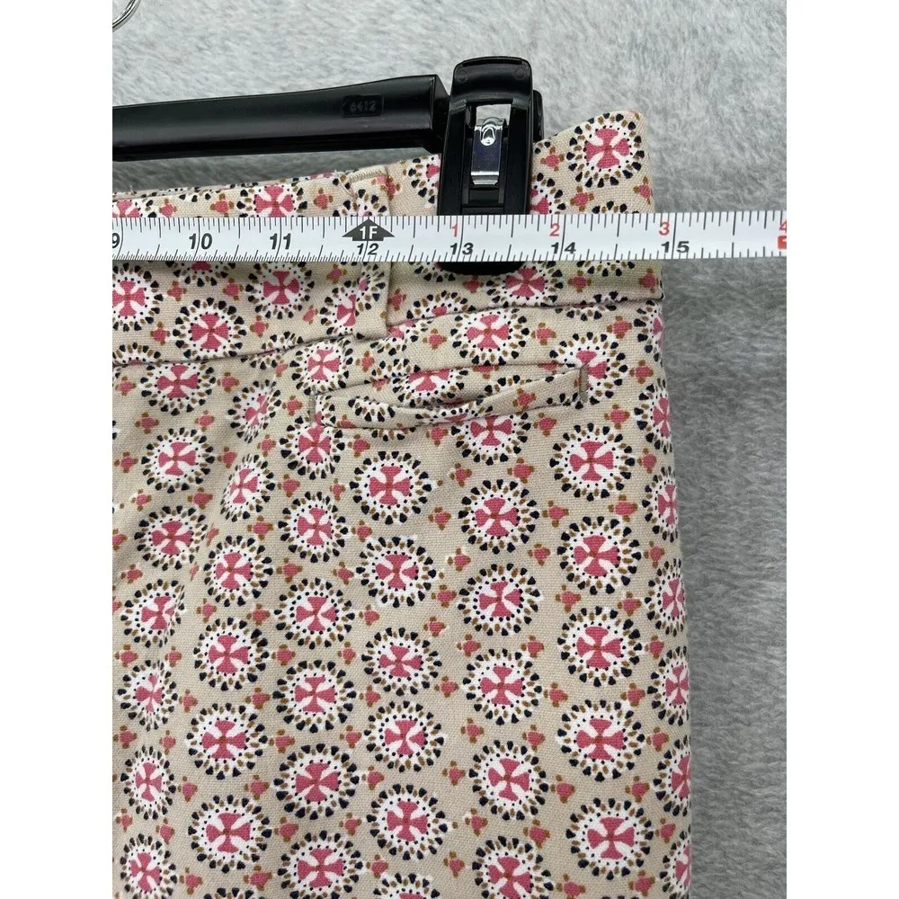 LOFT Ann Taylor Women's Pants Capri Beige Pink Size 0P Marisa Petite Printed - Image 7