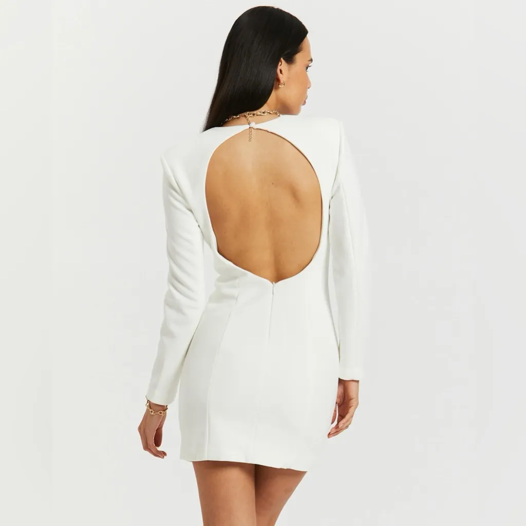 Misha White Long Sleeve Dress Size 8 - Image 2