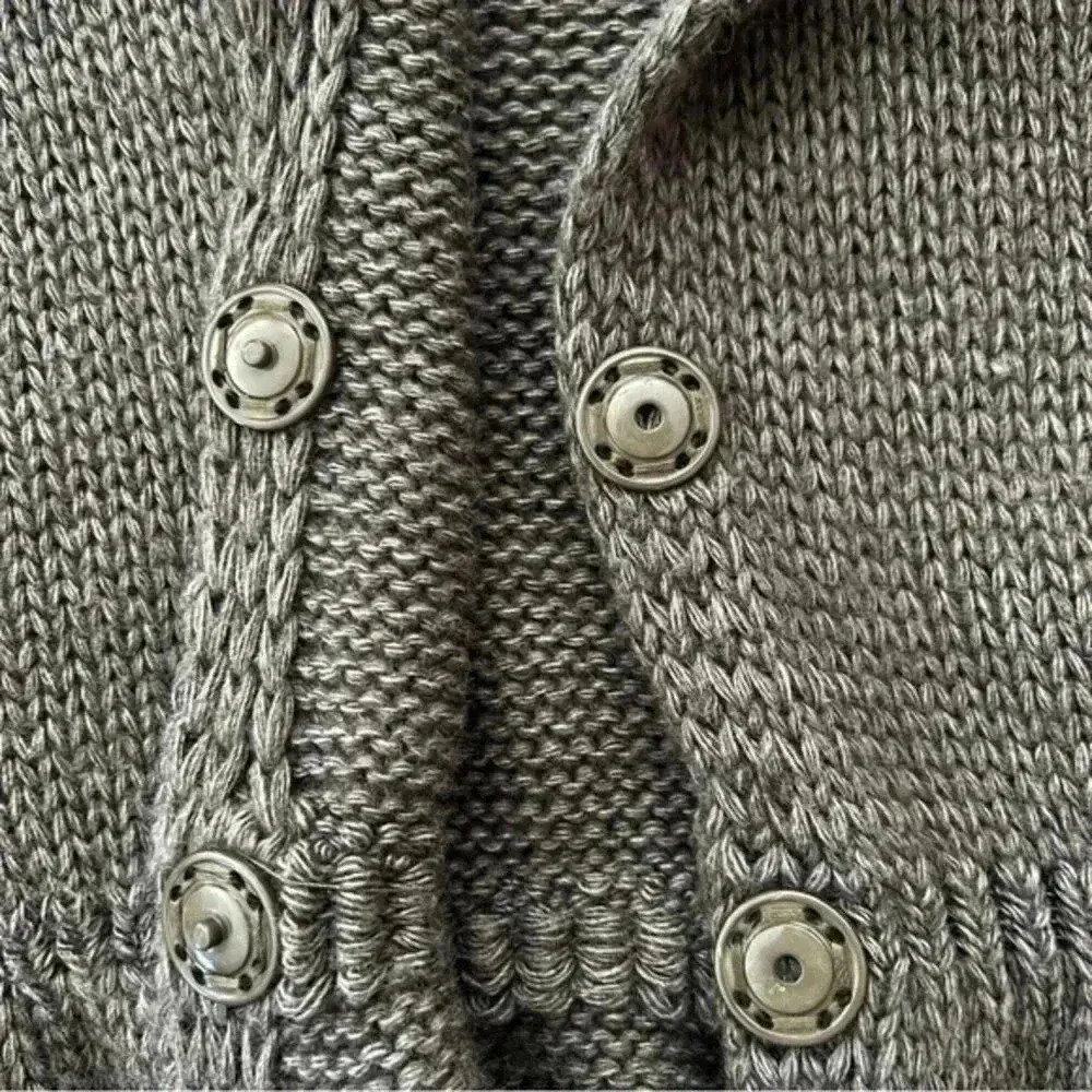 HEKLA & Co Made in Italy Womens Gray Wool Blend Cardigan wrap Sweater Si… Brown - Image 4