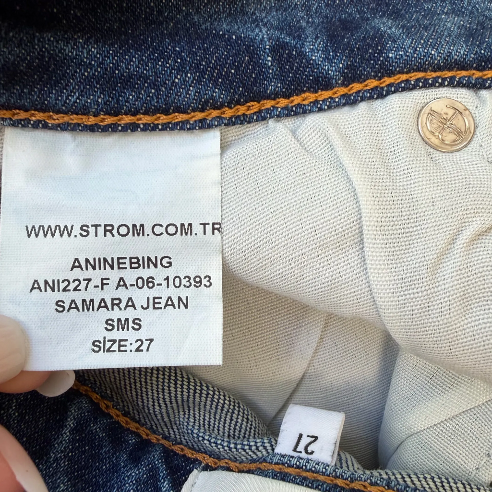 ANINE BING *Sample* Samara Denim Baltic Blue Jean Size 27 - Image 10