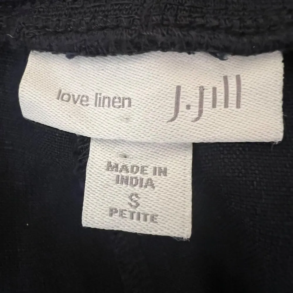 J. Jill Love Linen Navy Blue Crop Pants Stretch Pull - Image 5