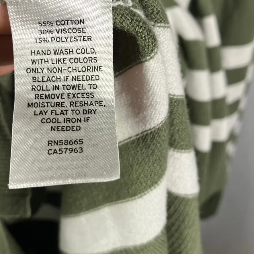 Caslon Women's 3X Green & White Striped Long Sleeve Pullover Knit Sweater - Image 8