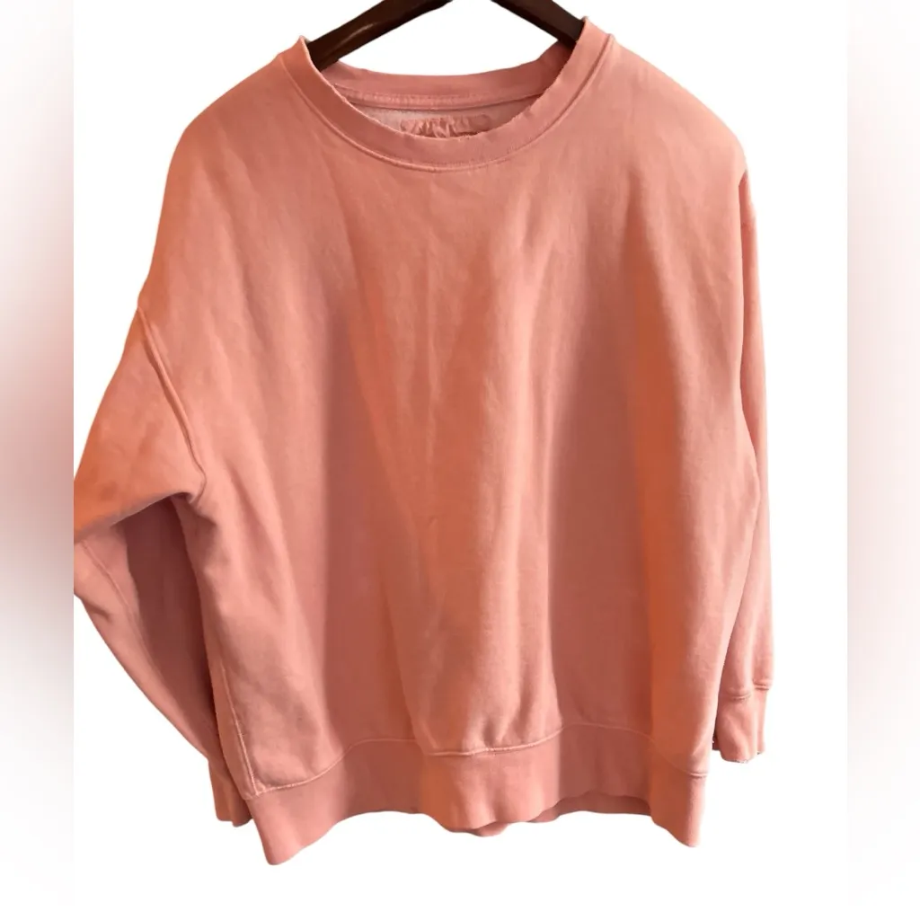 American Eagle Peach Crewneck Sweatshirt Unisex Size M Casual Relaxed Fit Pink Size M - Image 10