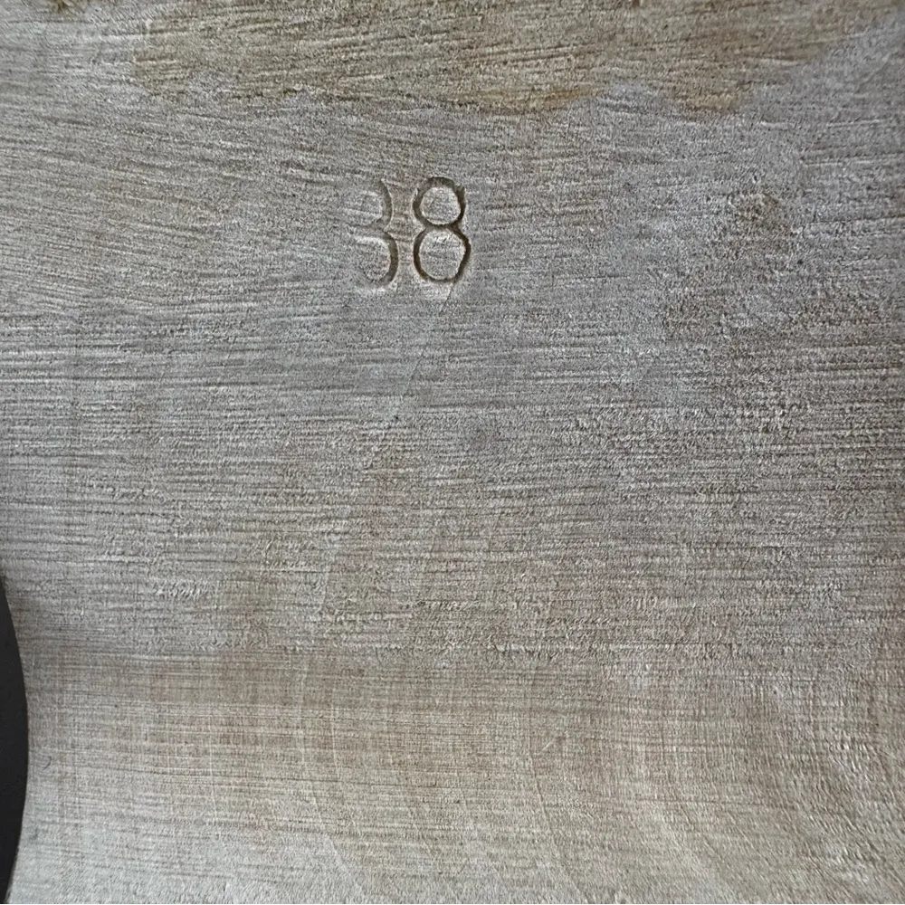 NEW Swedish Hasbeens Peep Toe Low Wood Clog Sandals Nature Size 38 US 8 Tan - Image 10