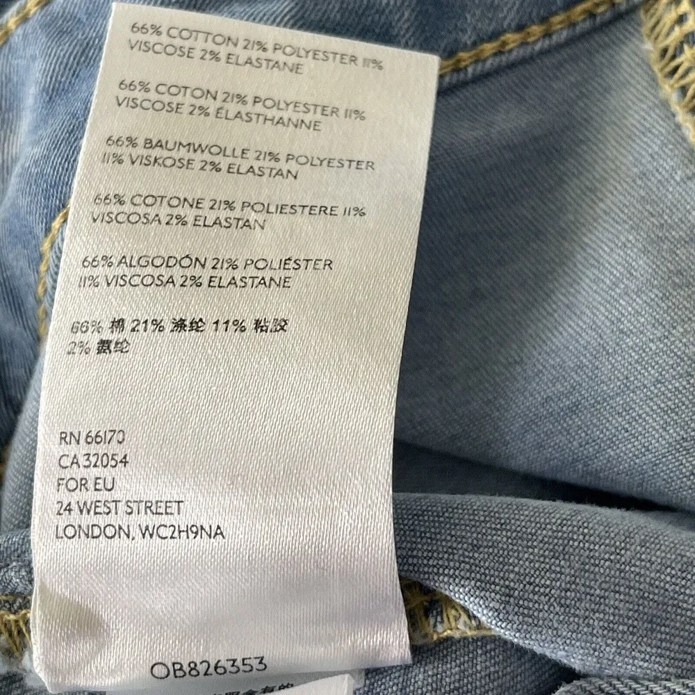 Free People SZ 28R Jeans Just Float on Flare Bermondsey Blue Hi-Rise-We The Free - Image 12