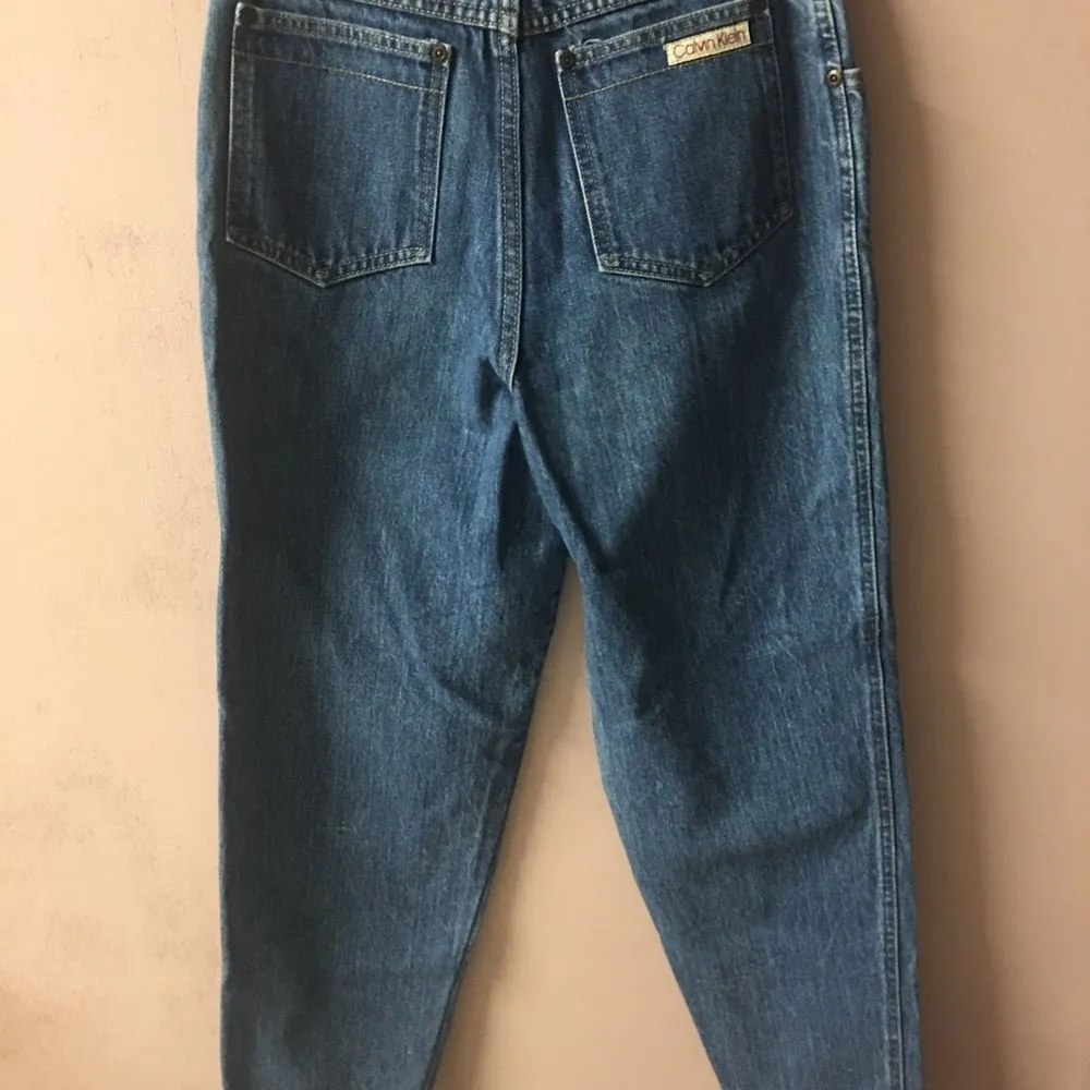 Vintage Calvin Klein Medium Wash Blue Tapered Fit Mom Jeans Size 9/26" EUC - Image 13