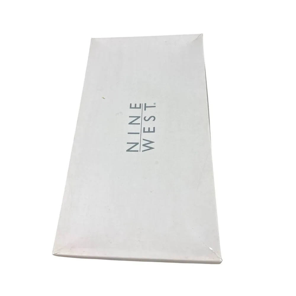 Nine West 90s Black Open Toe Leather Sole Kalyn Block Heel Shoes 7.5 M - Image 12