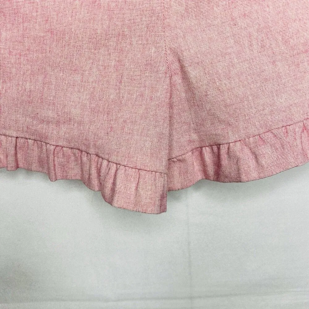 LOFT Pink Chino Shorts Size 2 (30x3.5) Ruffle Hem Flat Front Casual Mid-Rise NWT - Image 7