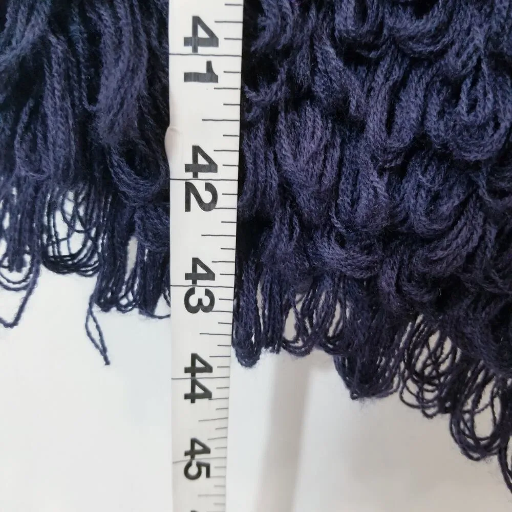 Fillyboo Shaggy Faux Fur Cardigan Sweater Blue Size M - Image 5