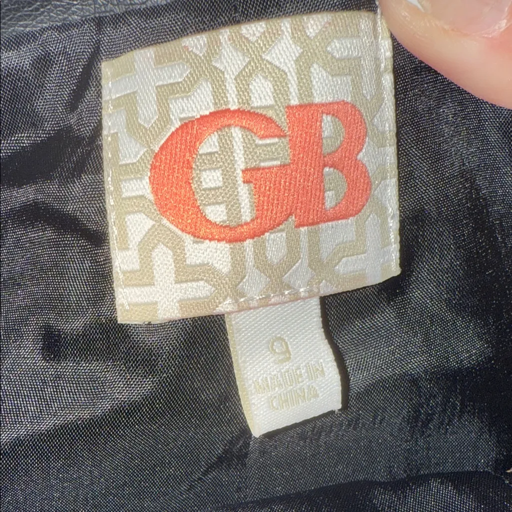 GB GIANI BINI Black Faux Leather Mini Skirt w/ Gold Zipper Size 9 NWT - Image 7