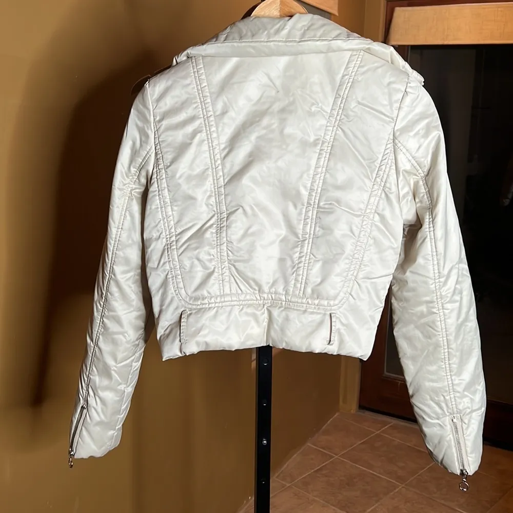 Vintage Binn Cher Cream Motorcycle Jacket Size Small - Image 13