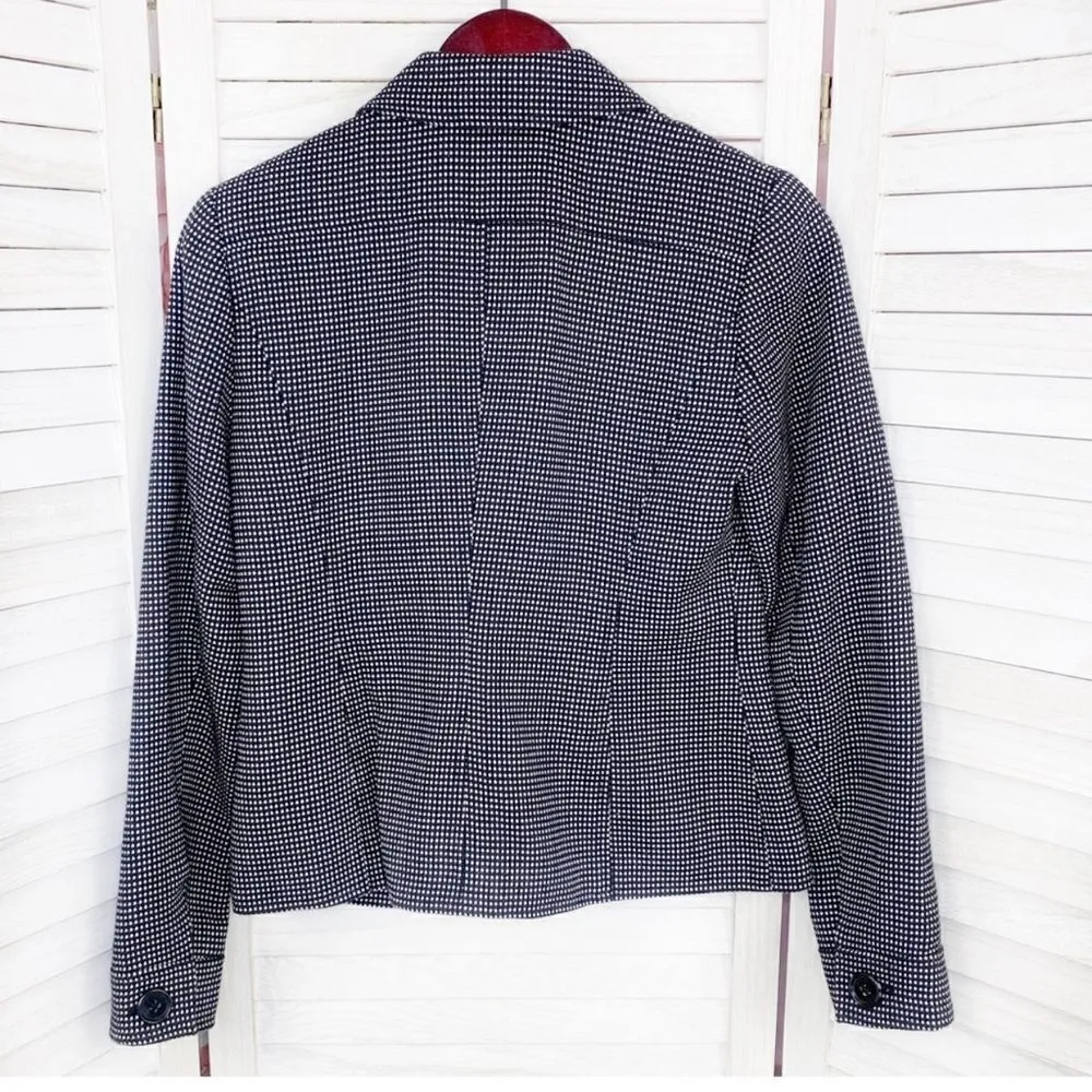 Jones New York Swiss Dot Knit Blazer Jacket Black White‎ 4P - Image 9