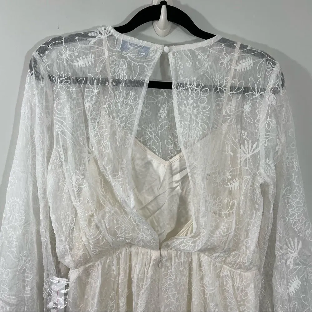 NWT ModCloth Just the Beginning White Lace Maxi‎ Dress Size Medium - Image 5