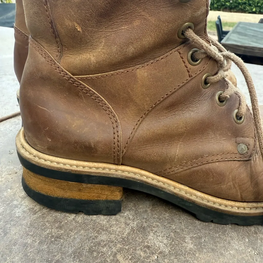 Subterrain Tan real leather size 6.5 lace up distressed boots. Brown - Image 12