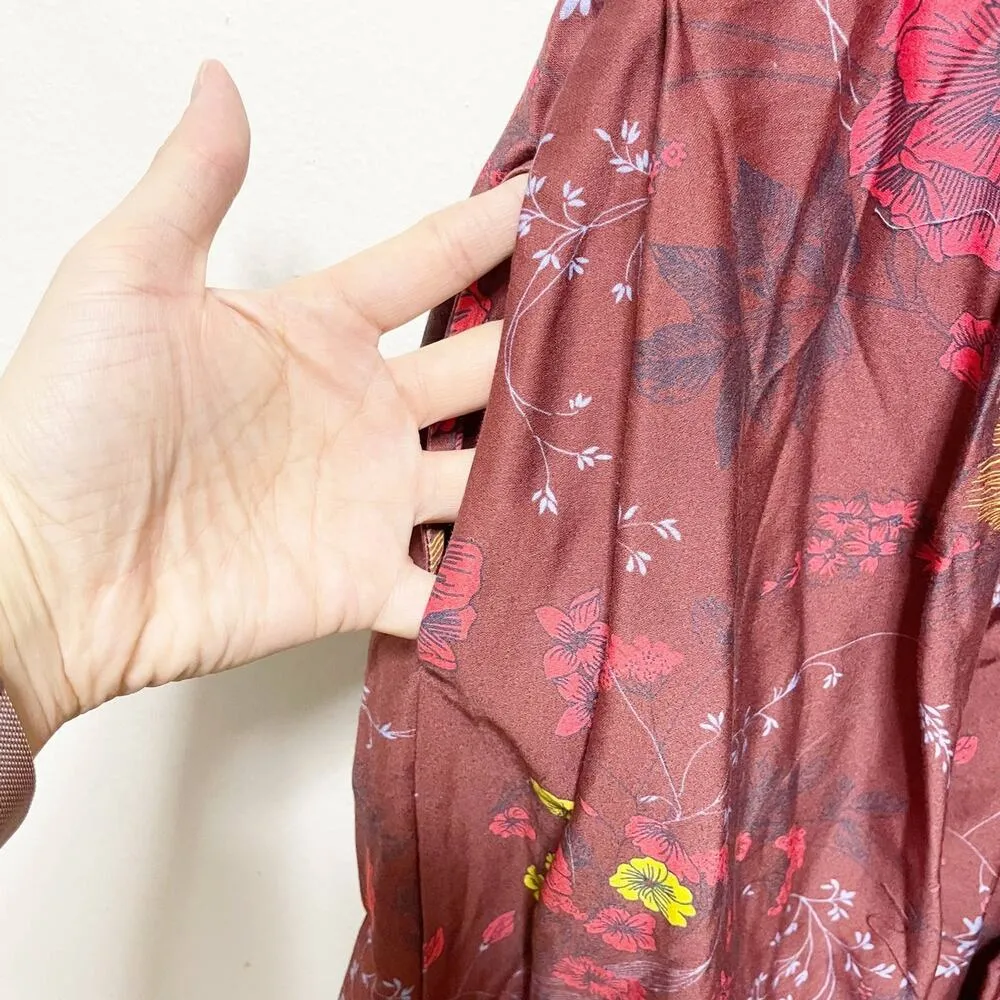 New! Timeless London Red Short Sleeve Floral Dress Size 12 - Image 4