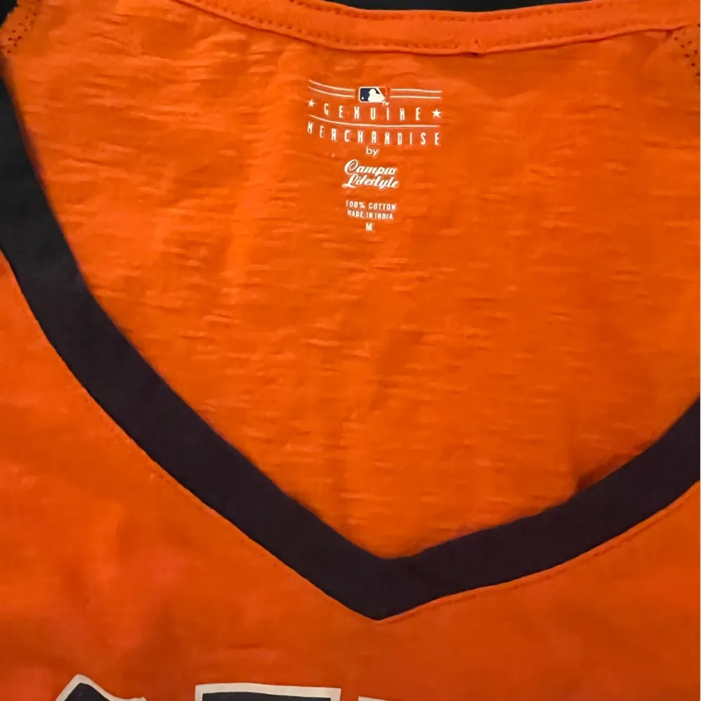 Womens Houston Astros baseball orange navy short sleeve shirt Size M - Image 2