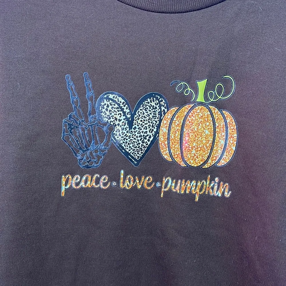 🧡 Shein Women's EZwear Letter Graphic Fall Sweatshirt AR8 Brown Size S - Image 2