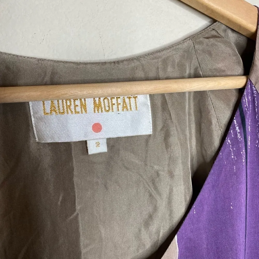 Anthropologie Lauren Moffatt silk watercolor print dress - Image 2