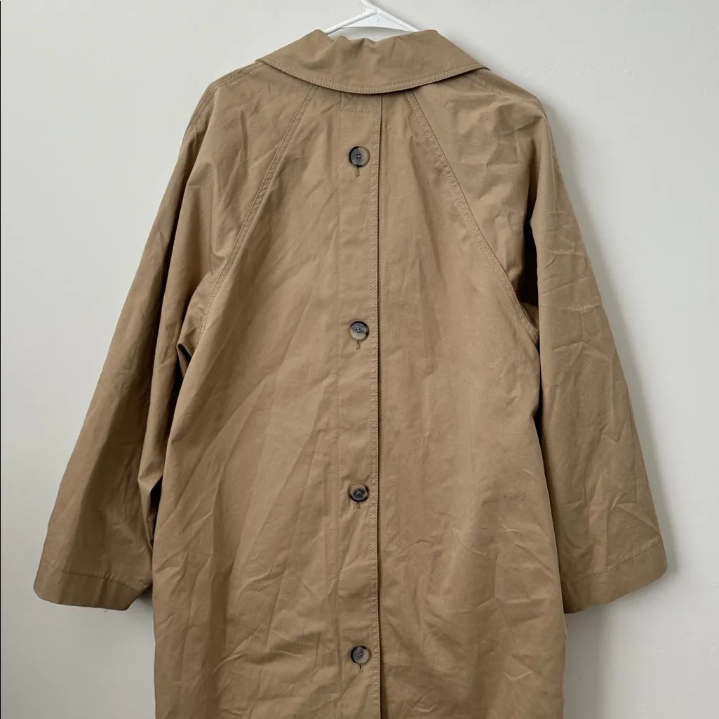 Zara Oversized Buttoned Tan Trench Coat Size: XS - Image 9