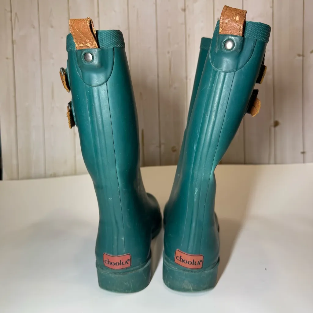 Chooka  Teal Rain Boots with Adjustable Buckle - Image 3