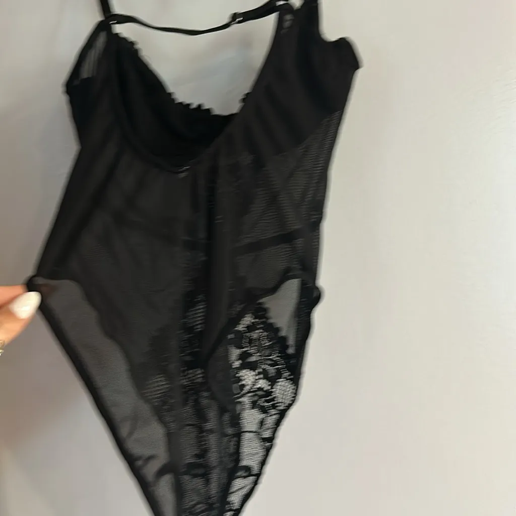 MOVING SALE Sheer Black Lace Sexy Lingerie Bodysuit - Image 10