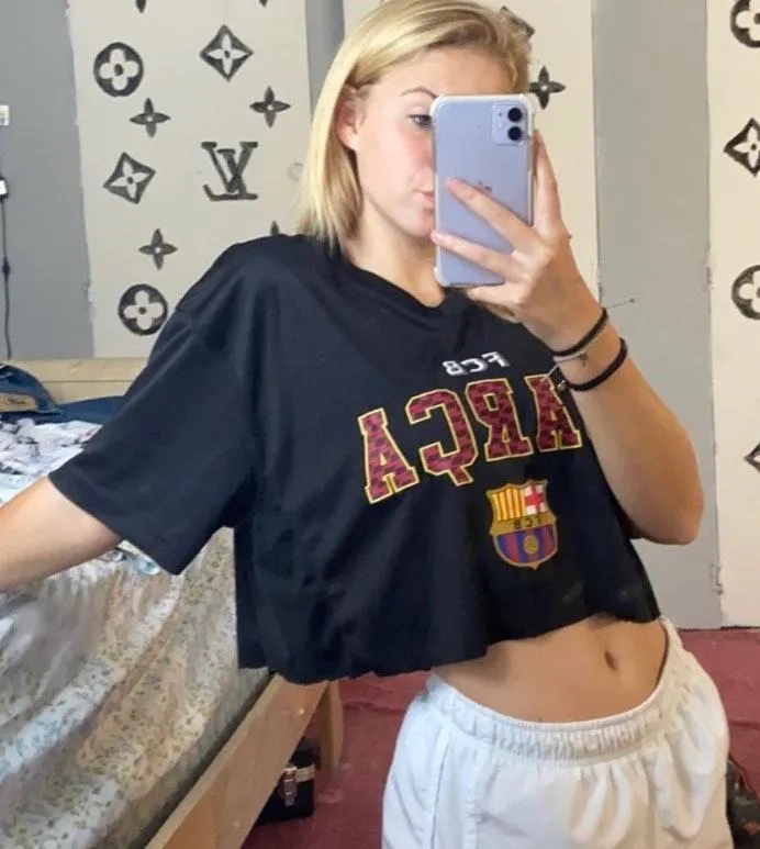 FCB Soccer Barcelona Crop Top Black Size M - Image 3
