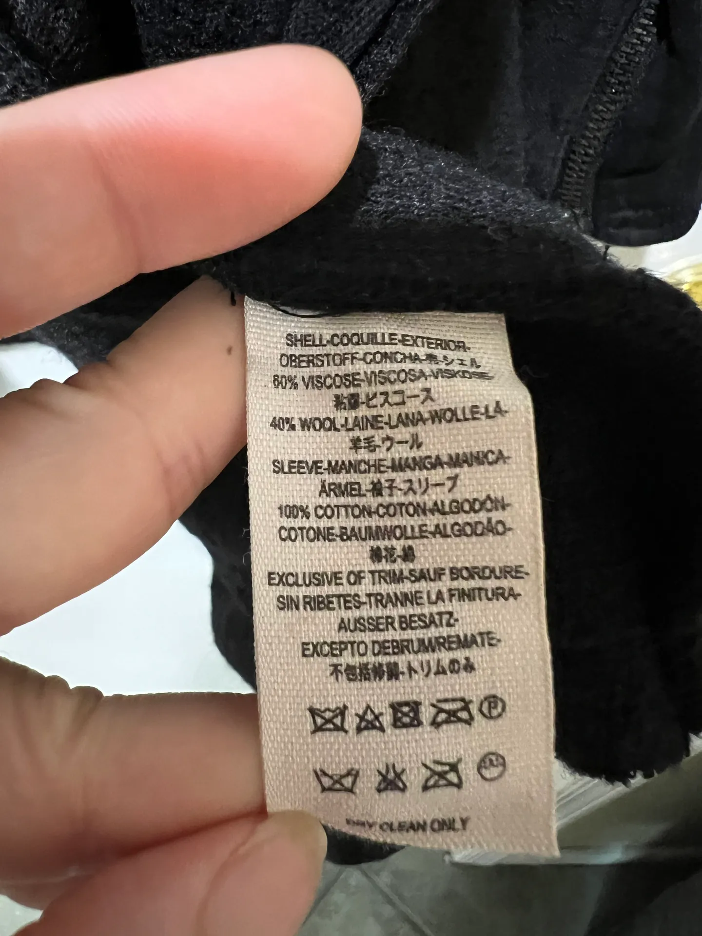 Wool Blend Hood Asymetric Black Jacket Sz L - Image 12