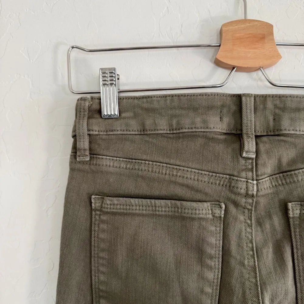Athleta Flex Olive Green Straight Cropped Jeans Size 2 Petite - Image 7