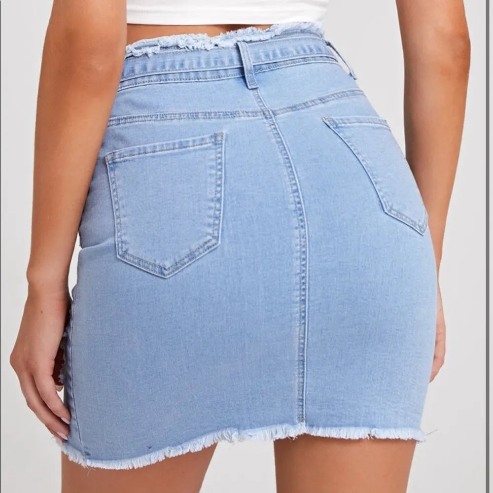 Distressed Denim Skirt - Image 3