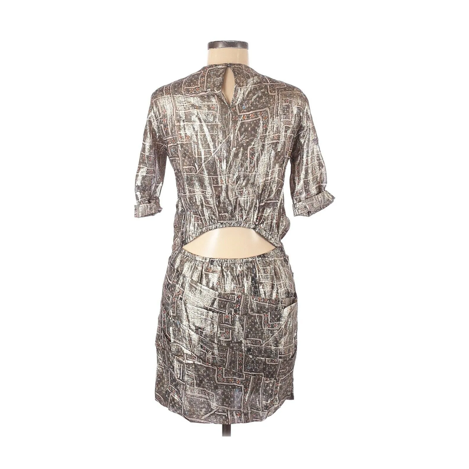 2013 ISABEL MARANT x H&M Printed Metallic Bodycon Dress - Image 3