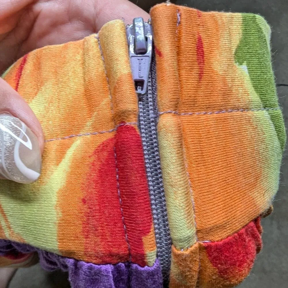 Vtg 1990s Adam & Eve Pink Purple Watercolor Floral Jersey Knit Maxi Skirt L Size L - Image 3